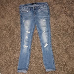 Cropped ripped jeans